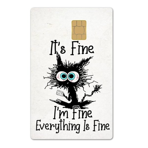 跨境新款搞笑猫信用卡个性化防水贴纸2x3.4英寸单张/套装可选