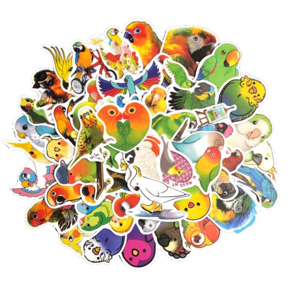 会说话的鹦鹉新款50张个性创意涂鸦贴纸笔记本拉杆箱滑板吉他