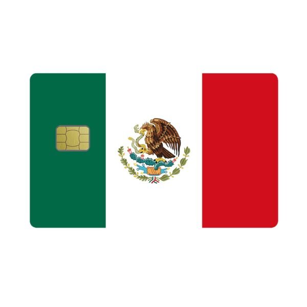 跨境墨西哥国旗借记卡/信用卡防水贴纸 2x3.4 英寸单张/套装可选