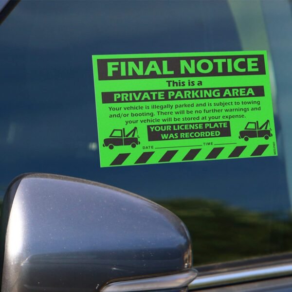 跨境专用难以去除停车违规贴纸超粘警告贴纸 禁止停车贴纸8x5英寸