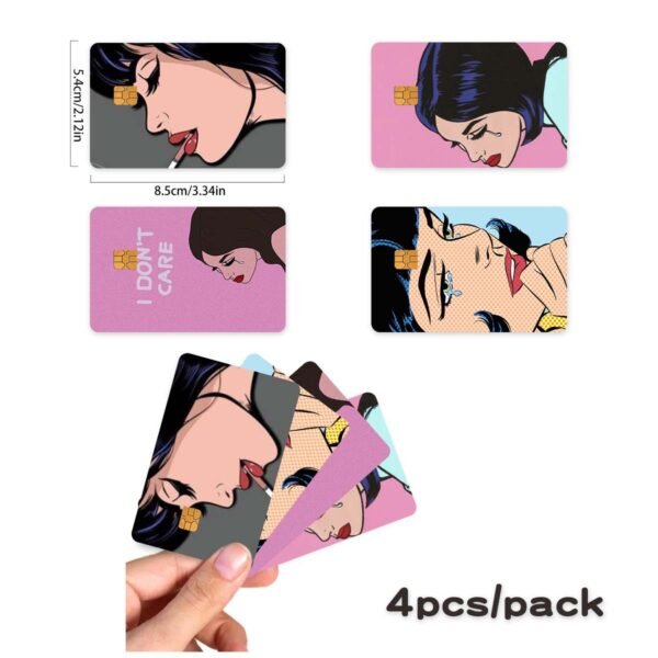 2025跨境新款女孩I Don't Care系列信用卡个性化防水贴纸套装