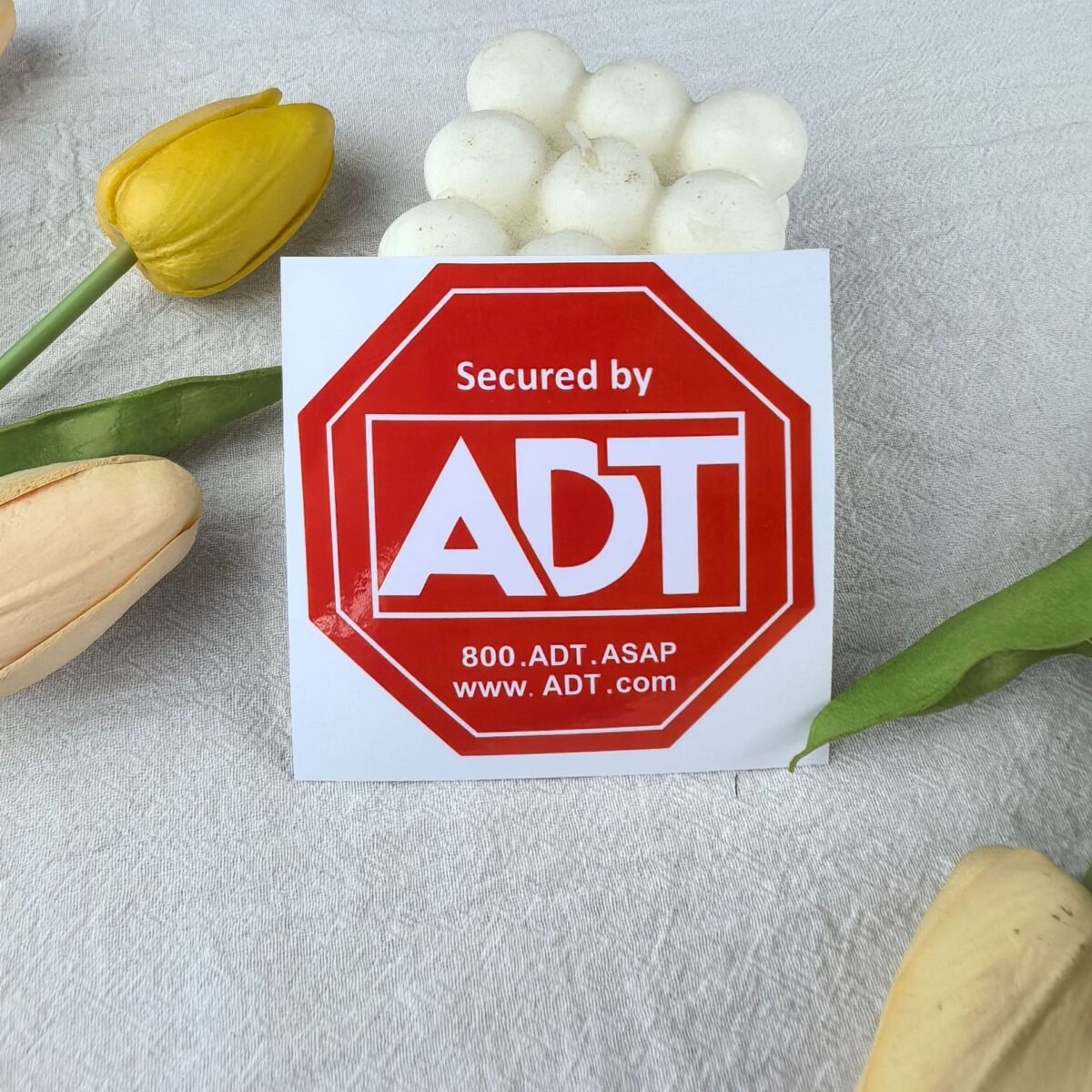 跨境警示标志贴纸 ADT 安全标志高清印刷防水材料窗户贴纸贴3"x3" - 画像 (4)