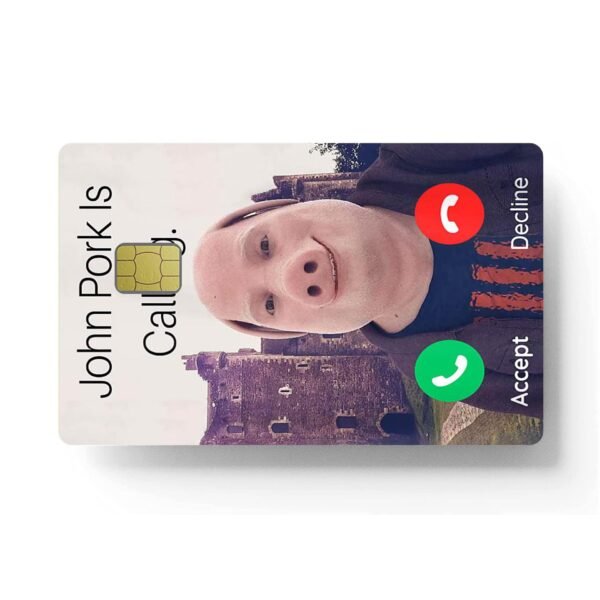 跨境新款搞笑猪头信用卡个性化防水贴纸2x3.4英寸单张/套装可选