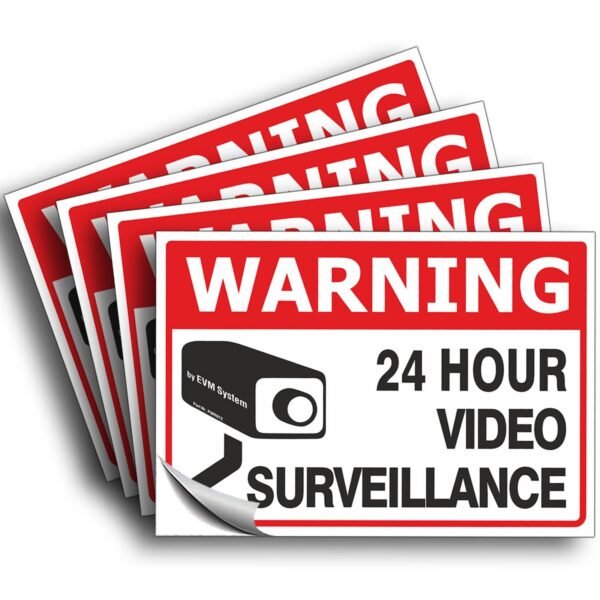 6x8 英寸跨境视频监控警告标志贴纸防风雨/防刮擦/防褪色室内/外