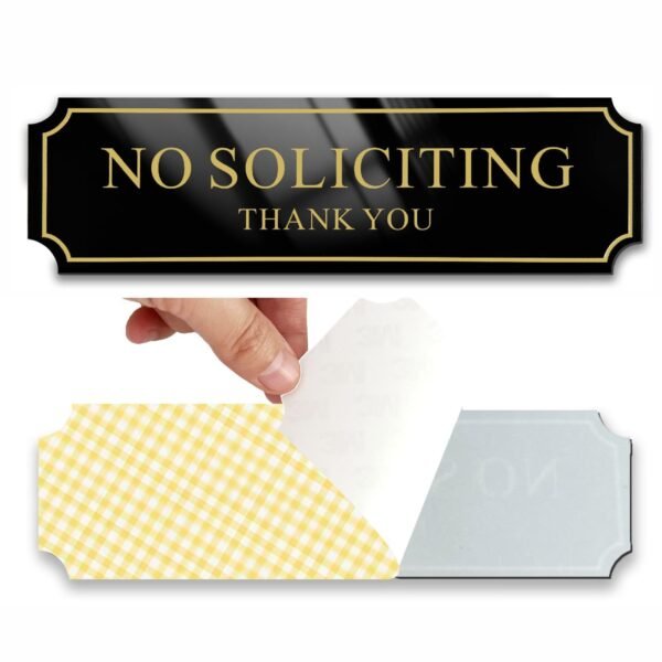 跨境热卖禁止招揽贴纸（黑底金字）8.2x2.5 英寸强力自粘贴纸